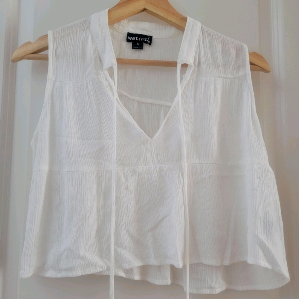 White crop top